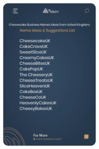 Cheesecake Business Names Ideas from United Kingdom.