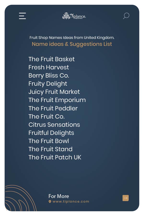 Creative Fruit Shop Names Ideas & Example.