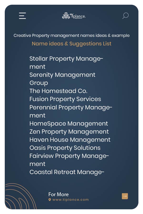Creative Property management names ideas & example