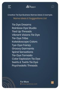Creative Tie Dye Business Names Ideas & Example.