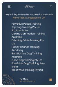 Dog Training Business Names Ideas from Australia.