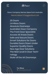 Doors Company Names Ideas from Australia.