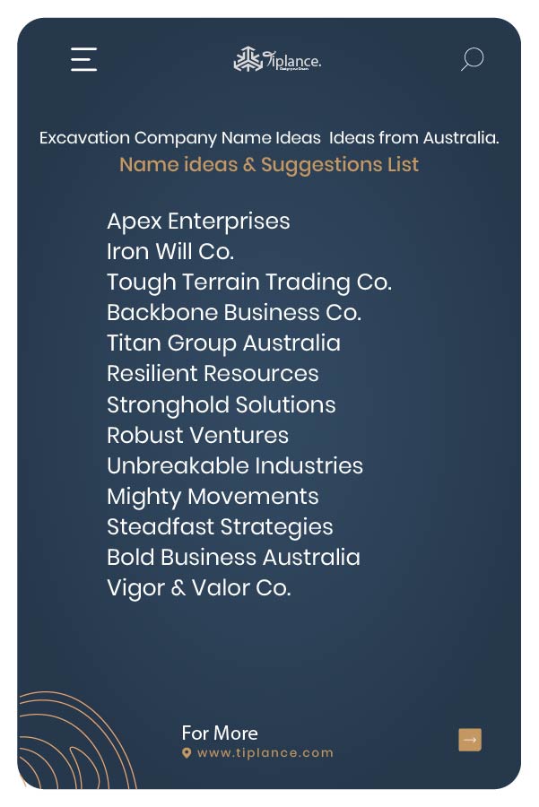 Excavation Company Name Ideas Ideas from Australia.