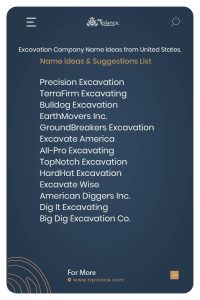 Excavation Company Name Ideas from United States.