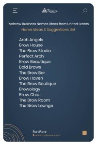 Eyebrow Business Names Ideas from United States.