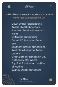 Fabrication Company Names Ideas from Australia.