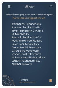 Fabrication Company Names Ideas from United Kingdom.