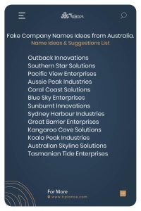Fake Company Names Ideas from Australia.