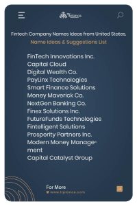 Fintech Company Names Ideas from United States.