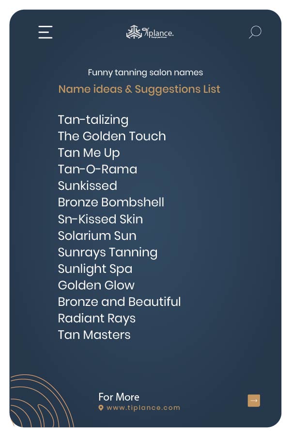 Funny tanning salon names