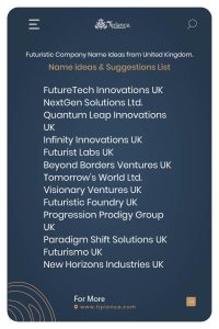 Futuristic Company Name Ideas from United Kingdom.