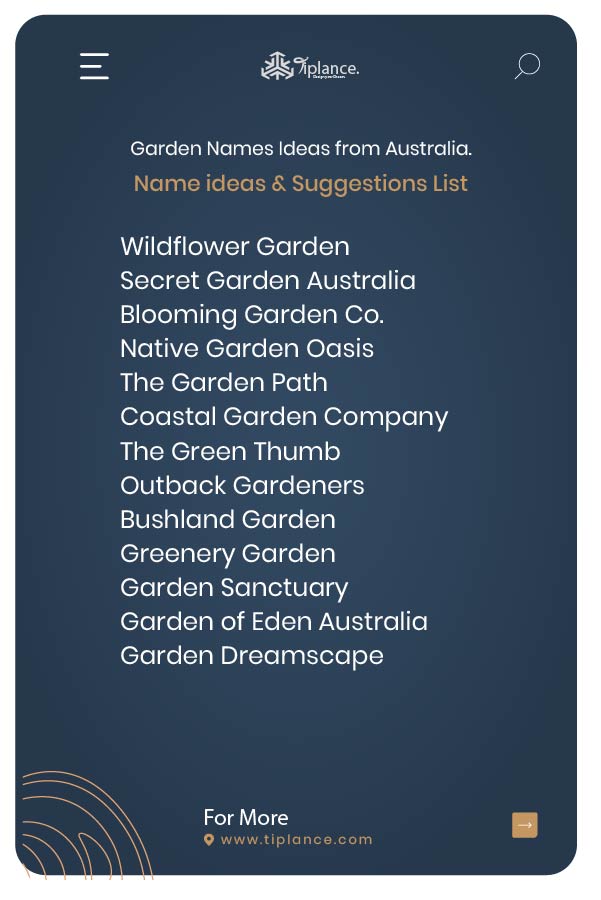 Garden Names Ideas from Australia.