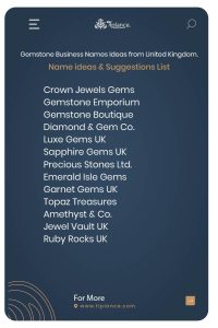 Gemstone Business Names Ideas from Australia.