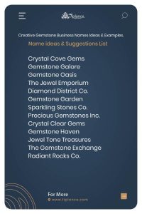 Gemstone Business Names Ideas from United Kingdom.