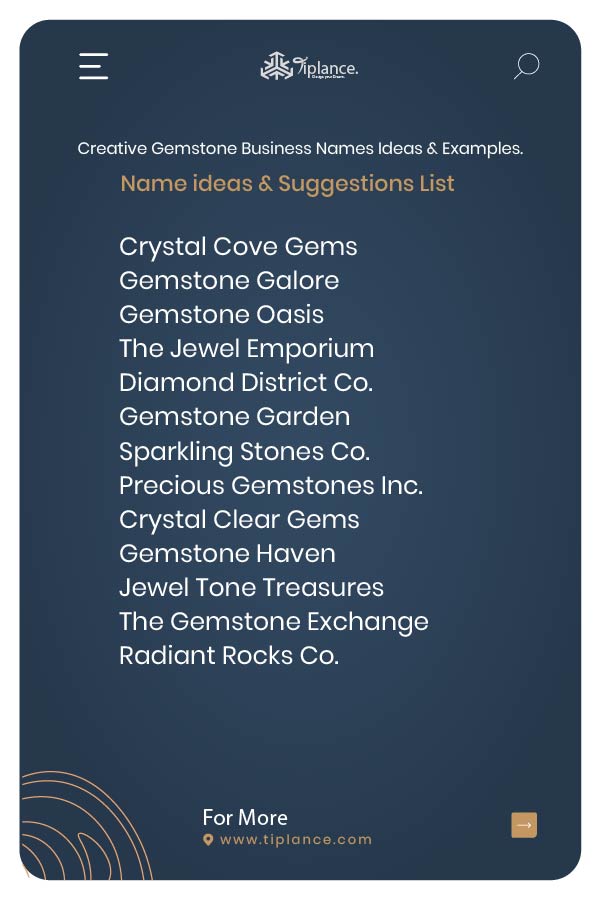 Gemstone Business Names Ideas from United Kingdom.