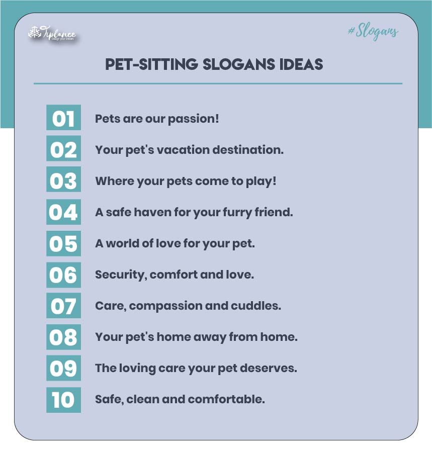 Good pet sitting slogans