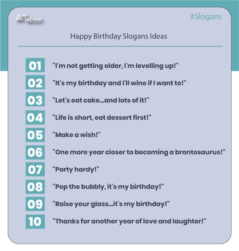 119+ Creative Happy Birthday Slogans Taglines & Sample