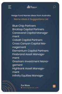 Hedge Fund Names Ideas from Australia.