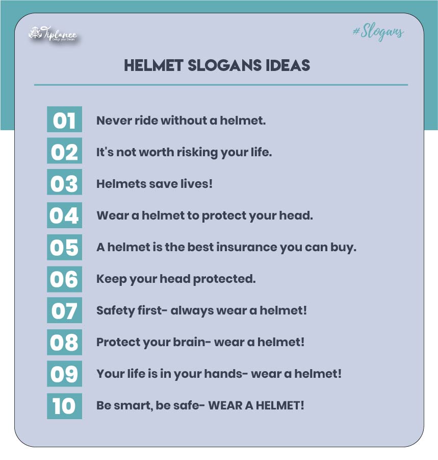 Helmet road safety slogans