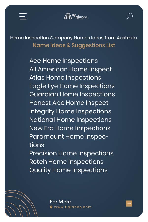 Home Inspection Company Names Ideas from Aurstralia