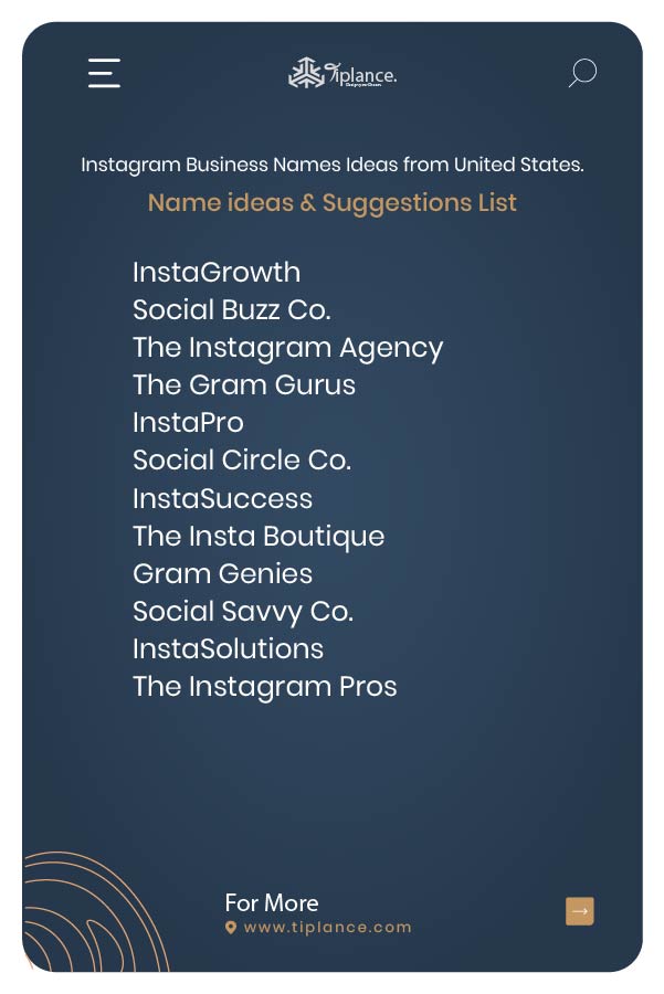 Instagram Business Names Ideas from United States.