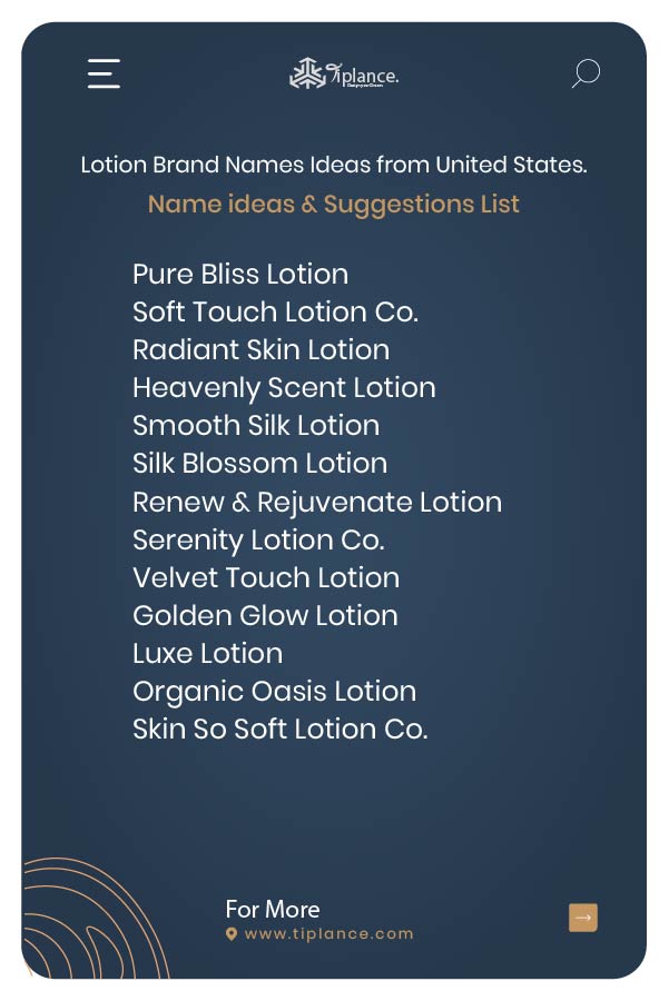 Lotion Brand Names Ideas from United States.
