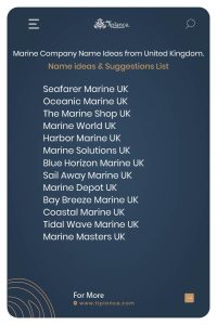 Marine Company Name Ideas from United Kingdom.
