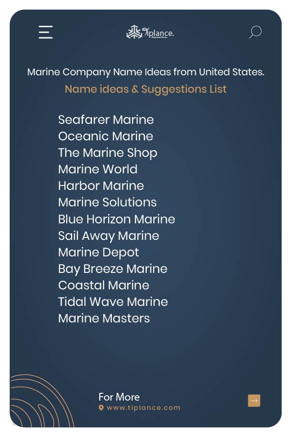 Marine Company Name Ideas from United States.