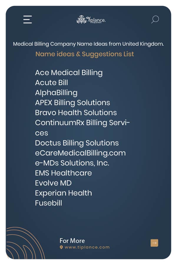Medical Billing Company Name Ideas from United Kingdom.