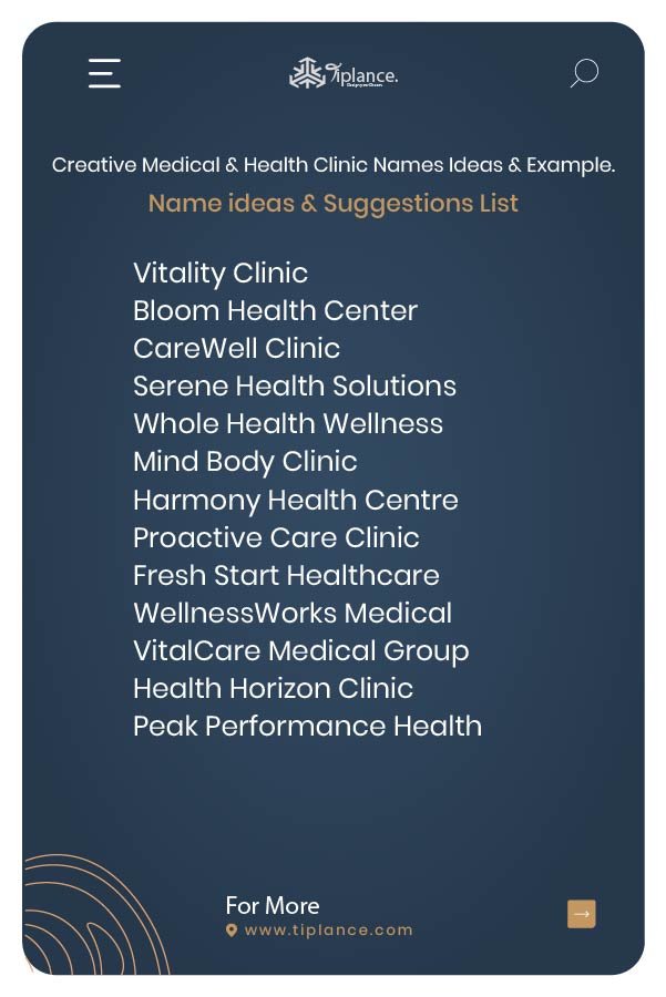 Medical Clinic Names Ideas Tiplance