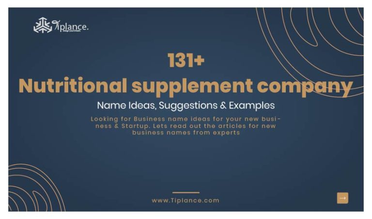 Nutritional supplement company names - Tiplance