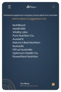 Nutritional supplement company names Ideas from United Kingdom