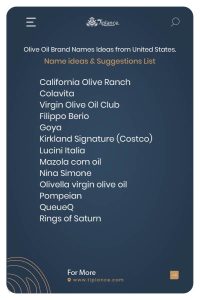 Olive Oil Brand Names Ideas from United States.