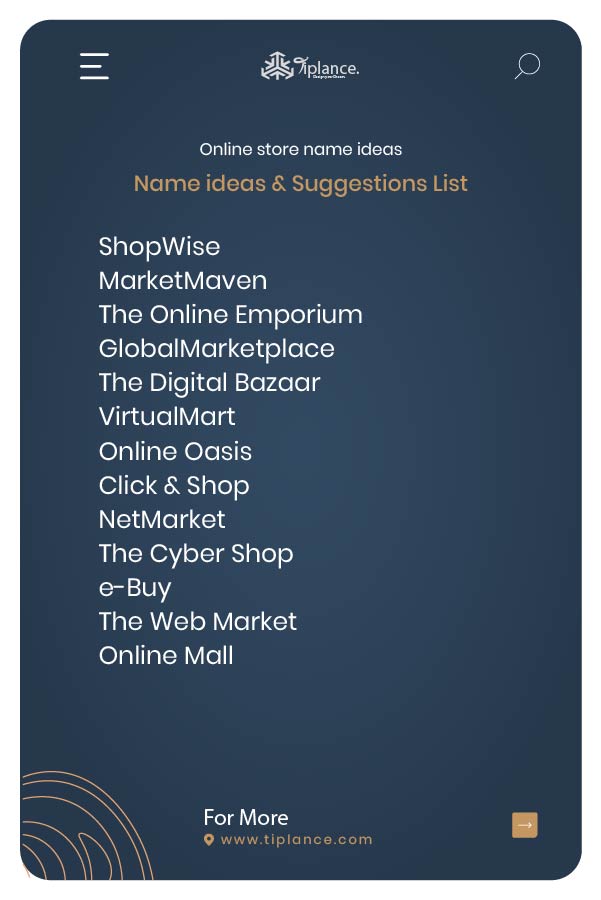Online store name ideas