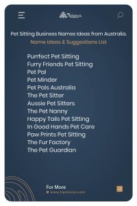Pet Sitting Business Names Ideas from Australia.