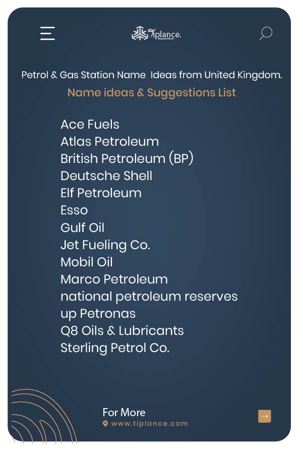 Petrol & Gas Station Name Ideas from Australia.