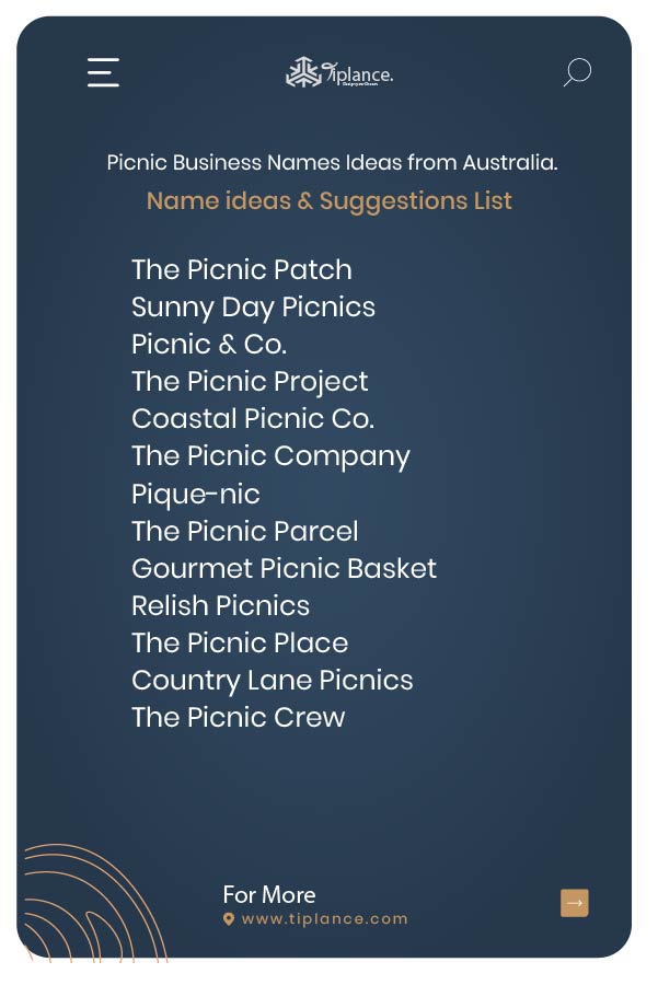 Picnic Business Names Ideas from Australia.