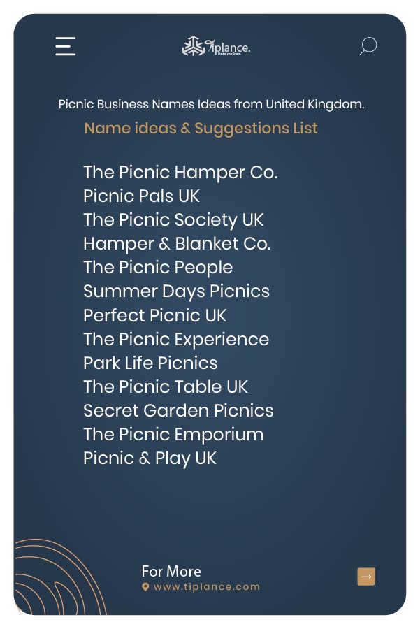 Picnic Business Names Ideas from United Kingdom.