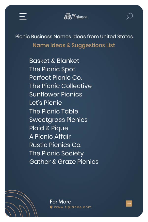Picnic Business Names Ideas from United States.