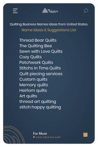 Quilting Business Names Ideas from United States.