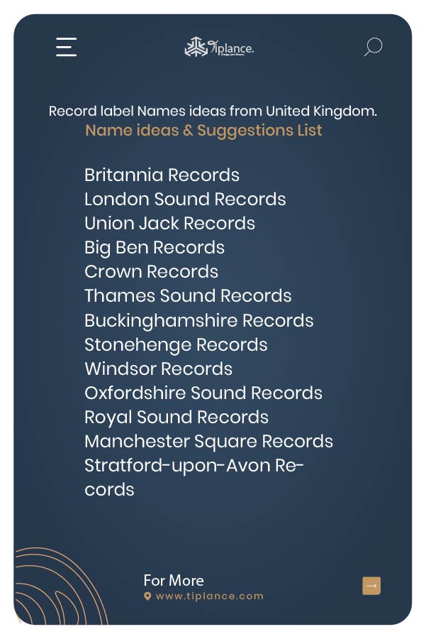 Record label Names ideas from United Kingdom.