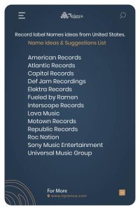 Record label Names ideas from United States.