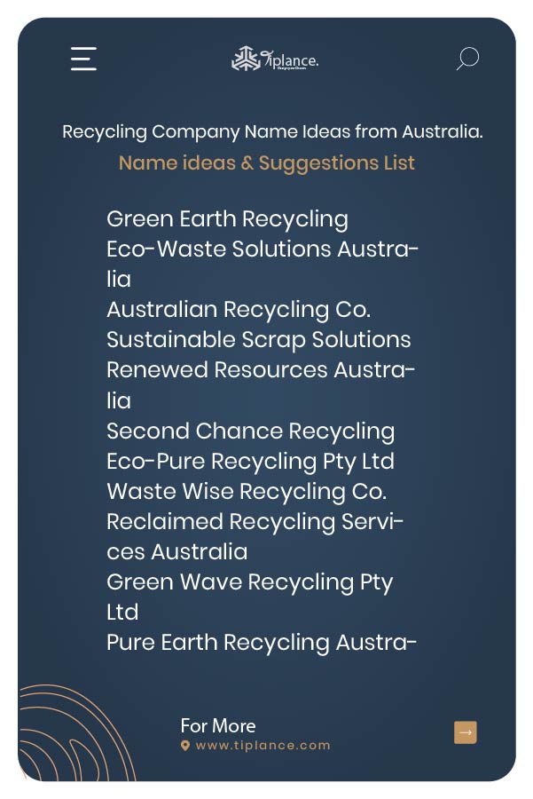 Recycling Company Name Ideas from Australia.