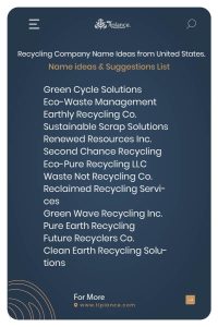 Recycling Company Name Ideas from United States.