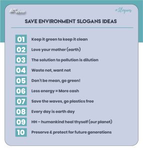Save our environment slogan