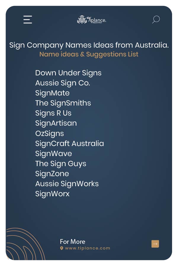 Sign Company Names Ideas from Australia.