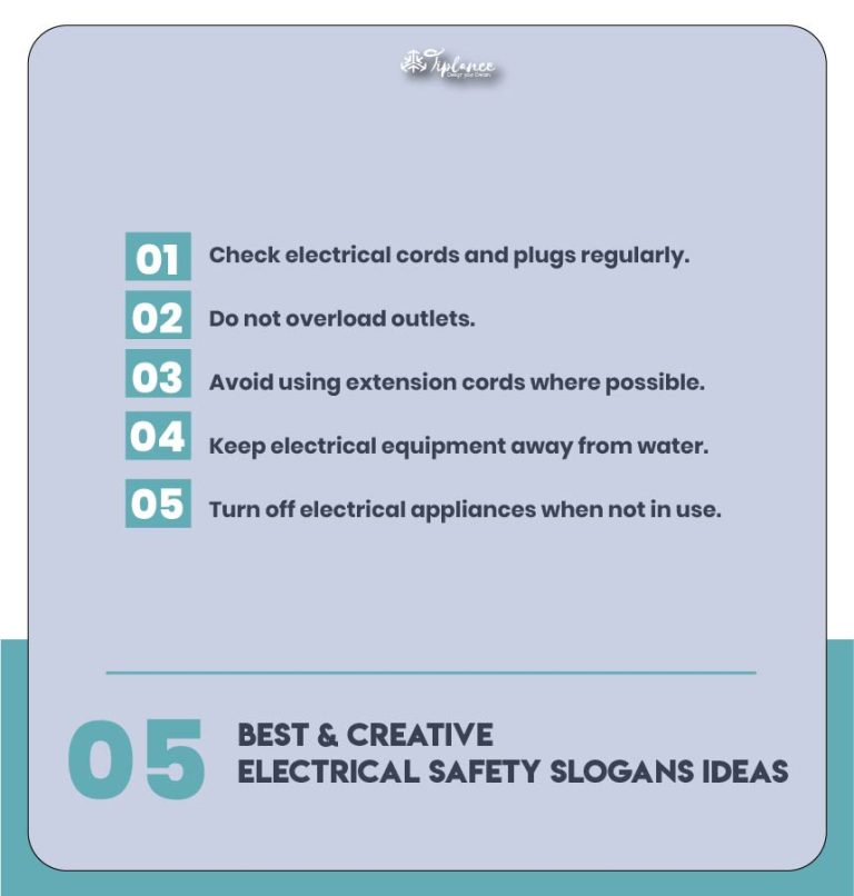 107+ Creative Electrical Safety Slogans Ideas & Taglines - Tiplance