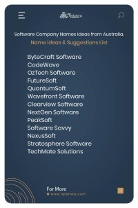 Software Company Names Ideas from Australia.