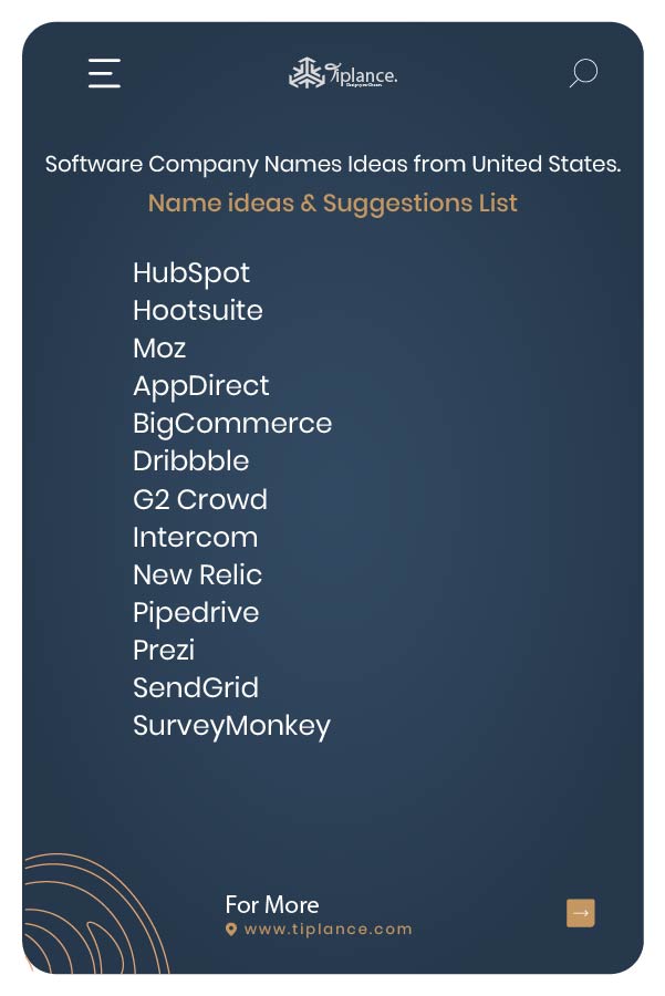 Software Company Names Ideas From United States. 