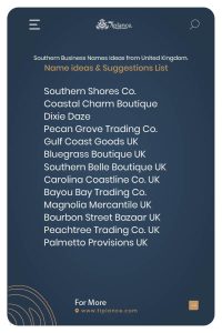 Southern Business Names Ideas from United Kingdom.